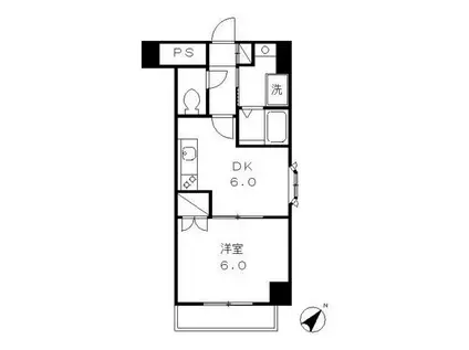 TERRACE NO SIDE テラスノーサイド(1DK/3階)の間取り写真