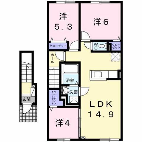 プラネット ナンバーゼロ(3LDK/2階)の間取り写真