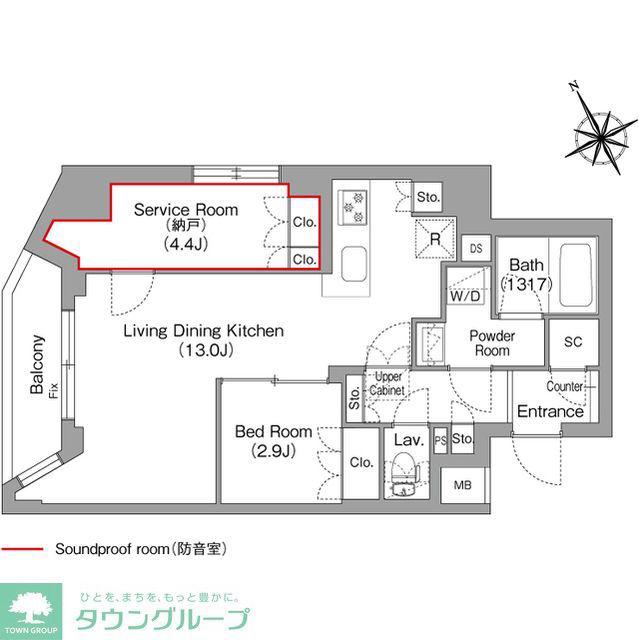 コンフォリア・リヴ平井MUTIO(1SLDK/1階)の間取り写真