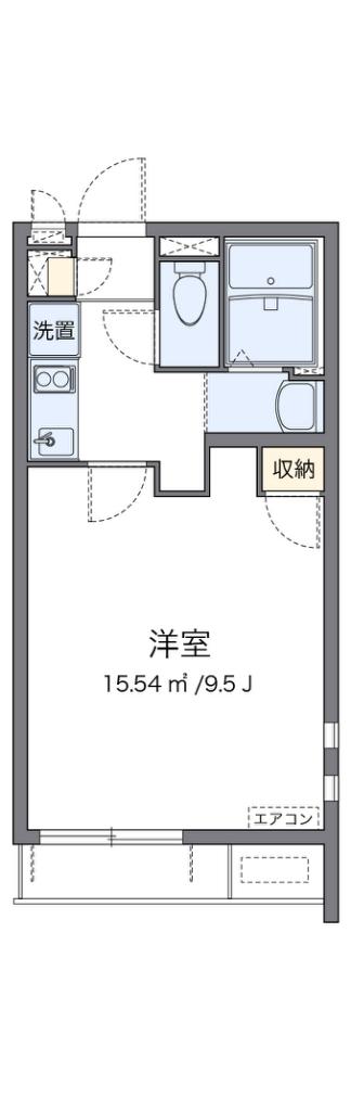 クレイノグランデージ樽井(1K/1階)の間取り写真