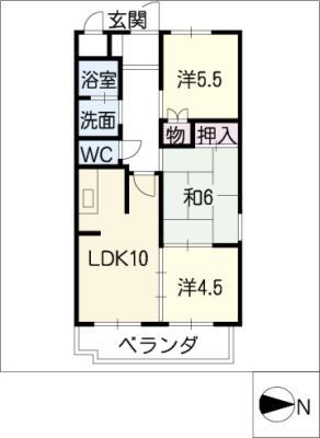 マンハイムカドゲン(3LDK/7階)の間取り写真