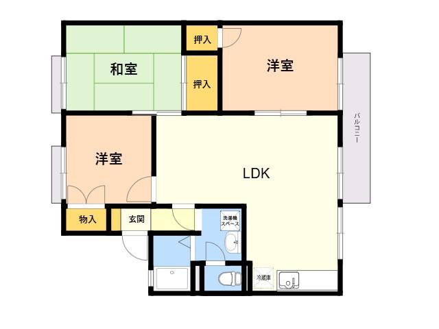 セジュール・ウィング A棟(3LDK/2階)の間取り写真