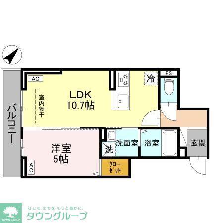 ノーブルラフィネ蕨(1LDK/3階)の間取り写真