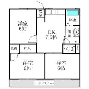 CORPO SHINYASHIKI(3DK/2階)の間取り写真
