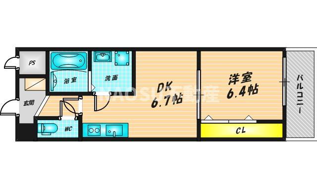 SOCIAL VILLAGE(1DK/6階)の間取り写真