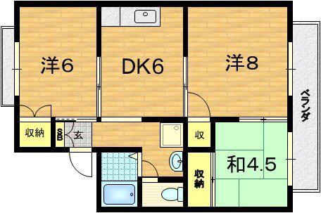 オレンジハイツ(3DK/2階)の間取り写真