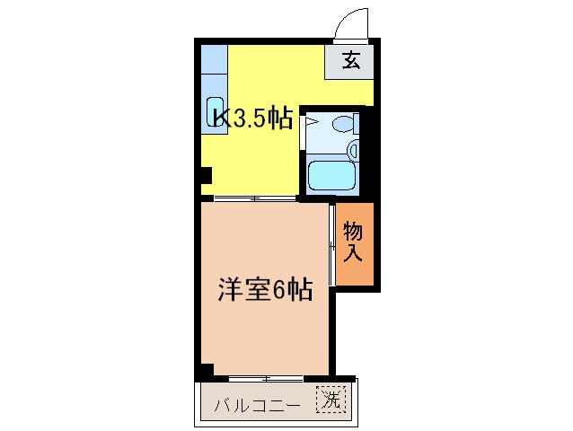 フェニックス 1(1K/3階)の間取り写真