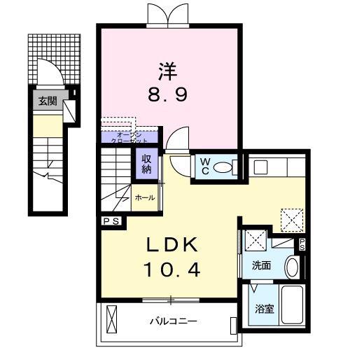 マーガレット23(1LDK/2階)の間取り写真