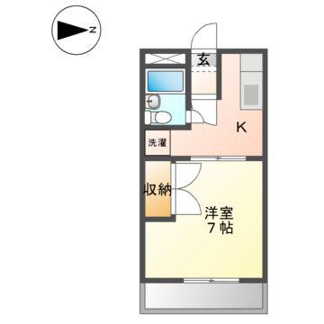 サンパレス(1K/2階)の間取り写真