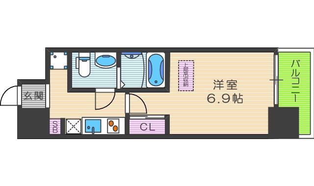 SERENITE福島SCELTO(1K/9階)の間取り写真