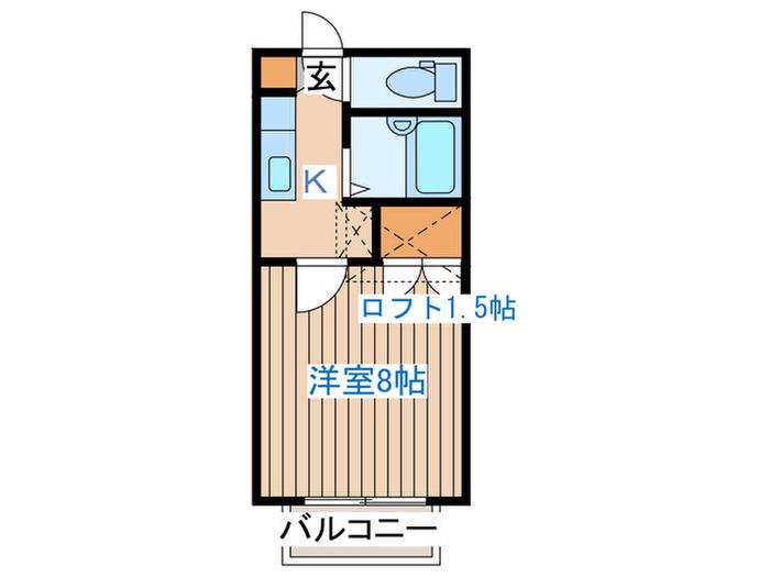 CASTOR COURT(1K/1階)の間取り写真
