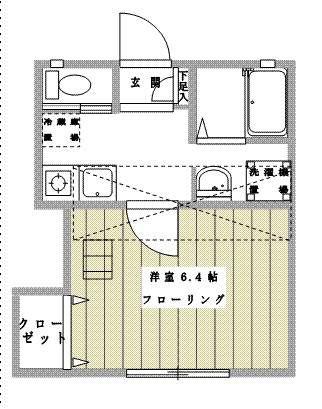 FELICE中町(1K/2階)の間取り写真