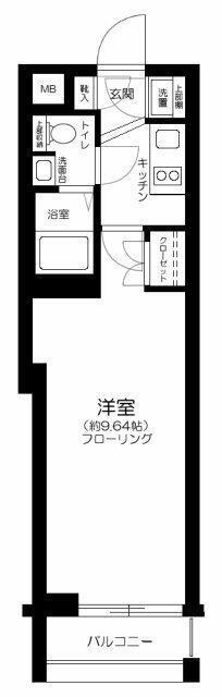 ビバリーホームズ常盤台III(1K/2階)の間取り写真