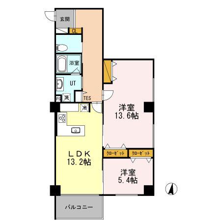 札幌まち家勇崎(2LDK/3階)の間取り写真