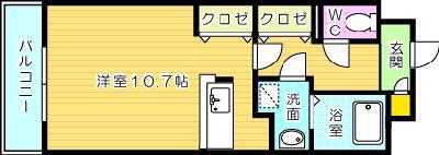 コスモス大里(ワンルーム/6階)の間取り写真