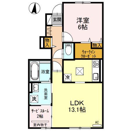 メゾンドボヌール(1LDK/1階)の間取り写真