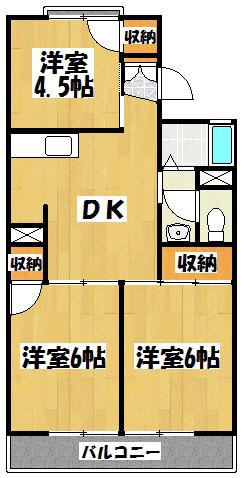 クレスト南越谷(3DK/1階)の間取り写真