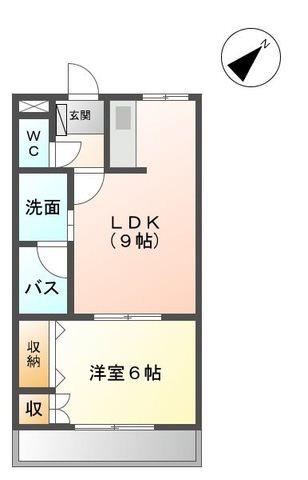エクセレンスハイツ(1LDK/2階)の間取り写真