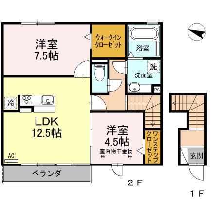 マカロン(2LDK/2階)の間取り写真