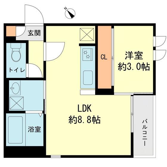 GRANDTIC 筑紫野中央(1LDK/1階)の間取り写真