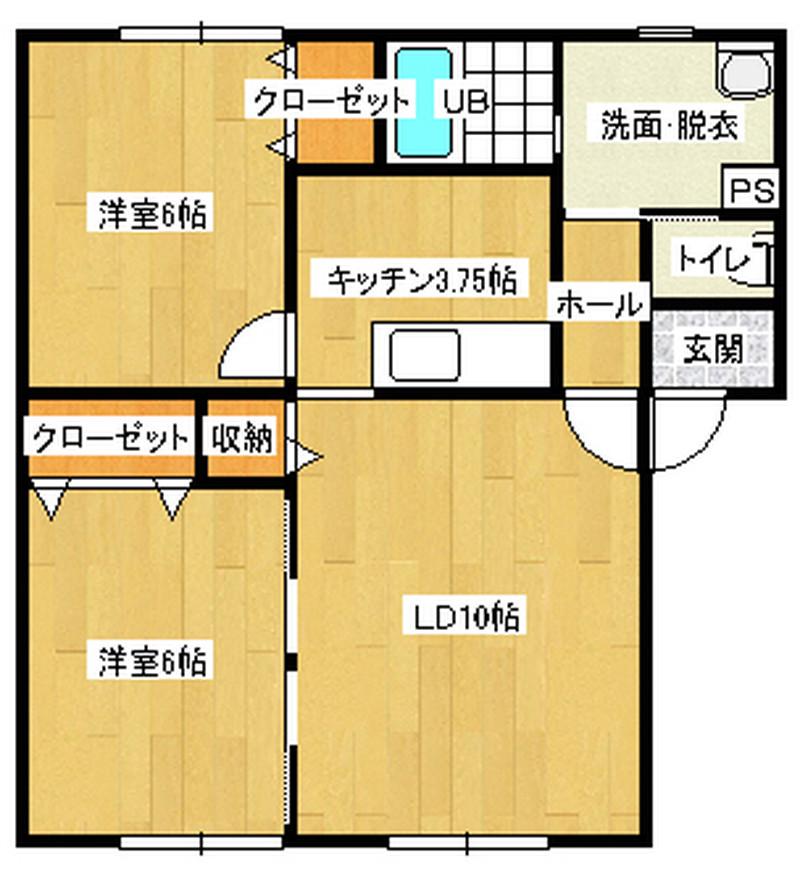 マームコート(2LDK/2階)の間取り写真
