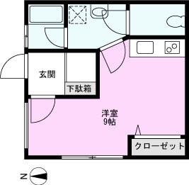 前川ヒルズ(ワンルーム/1階)の間取り写真