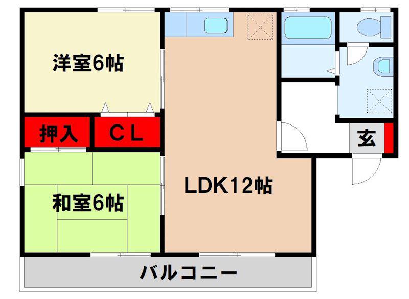 セジュールパティオ(2LDK/2階)の間取り写真
