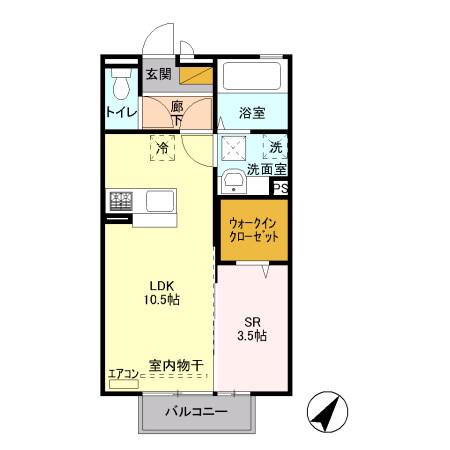 ラフィーネ・コアッツァ(1LDK/1階)の間取り写真