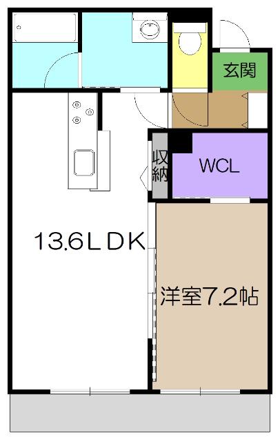 ベレオガーデンズHANA(1LDK/1階)の間取り写真