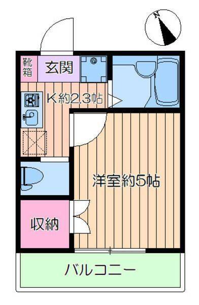 カーサエトワール(1K/1階)の間取り写真