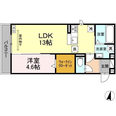 ピーノ・グランデ(1LDK/1階)の間取り写真