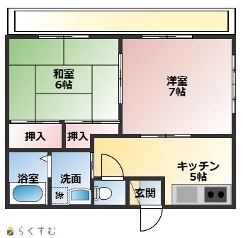 第5コーポヴィラ(2K/3階)の間取り写真