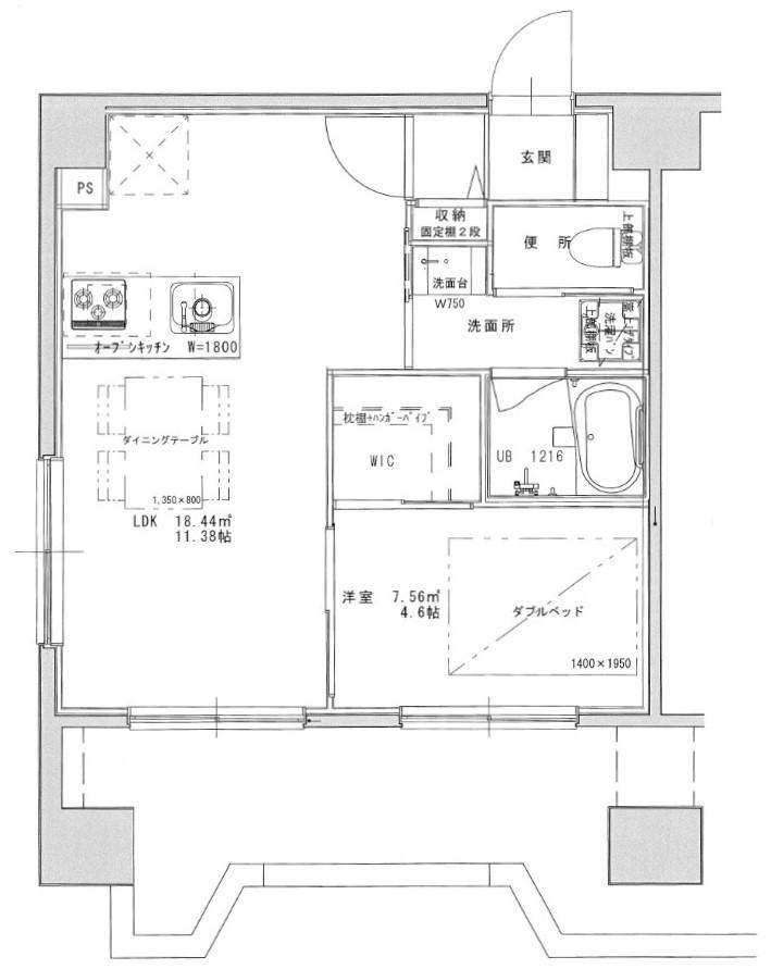 パレスアンドーラ(1LDK/5階)の間取り写真