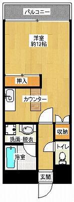 ハイツK&R(ワンルーム/4階)の間取り写真