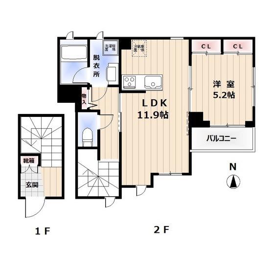 C.H RETREAT(1LDK/2階)の間取り写真