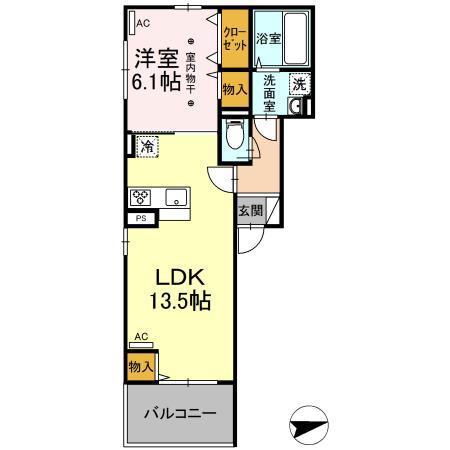 アリビオ(1LDK/2階)の間取り写真