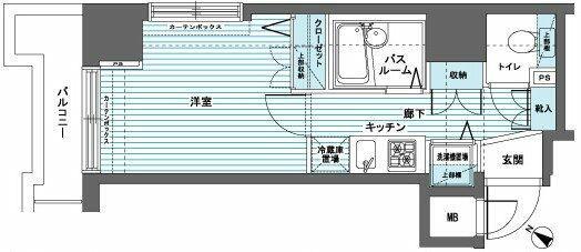 フェニックス日本橋蛎殻町弐番館(1K/6階)の間取り写真