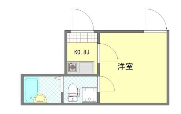 シエル竹ノ塚(1K/1階)の間取り写真