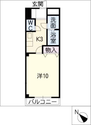 ハイツ幸知(1K/2階)の間取り写真