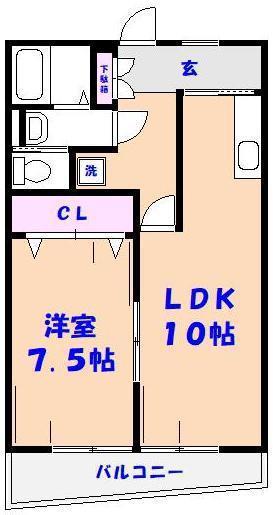 リエス下総中山(1LDK/3階)の間取り写真