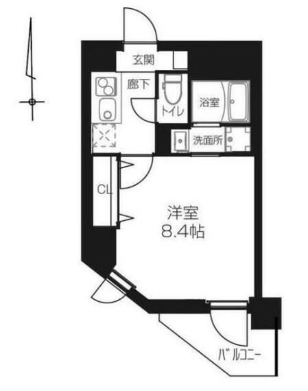 マンション WKレジデンス(1K/2階)の間取り写真
