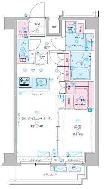 GENOVIA押上II(1LDK/3階)の間取り写真