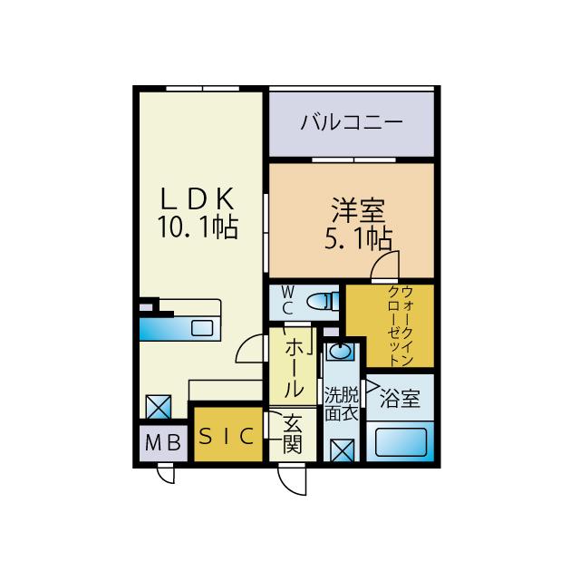 メゾン・ド・リジェール(1LDK/4階)の間取り写真