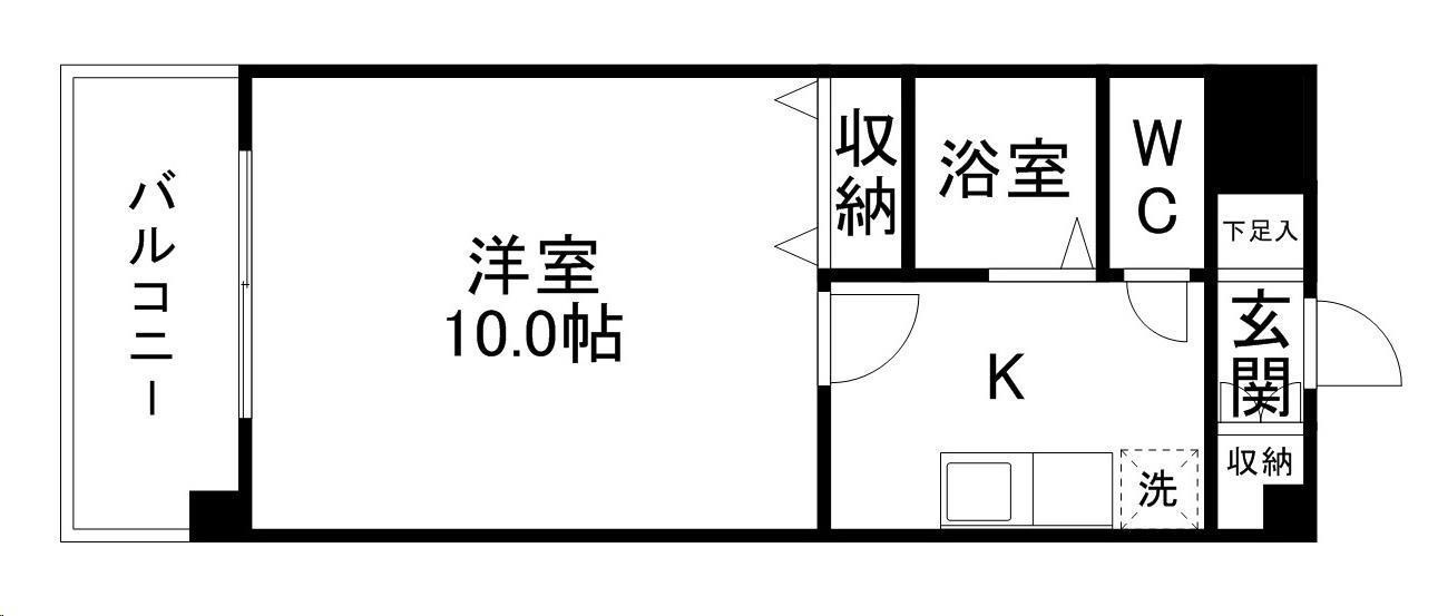 上杉五番館(1K/5階)の間取り写真