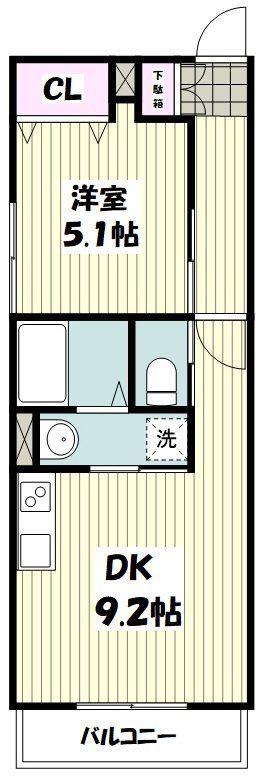 PLUS CITY(1DK/1階)の間取り写真