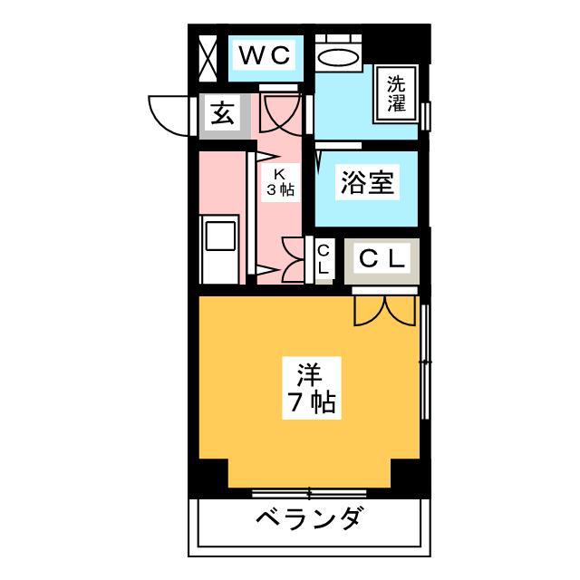 エステートモア天神アクシス(1K/5階)の間取り写真