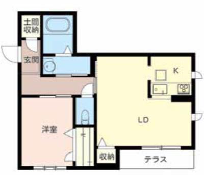 ベル フルール(1LDK/1階)の間取り写真