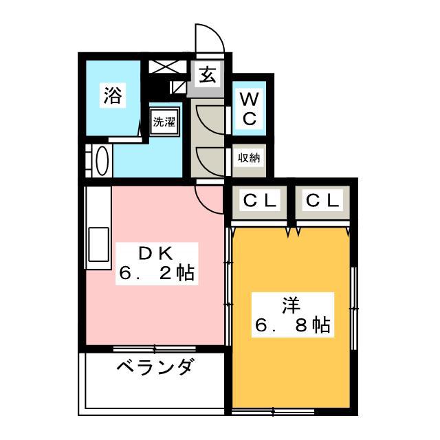 モラダ小岩(1DK/3階)の間取り写真