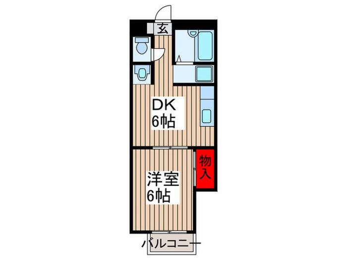 第二不動コーポB(1DK/1階)の間取り写真