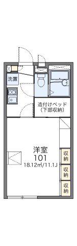 スイーツ(1K/1階)の間取り写真